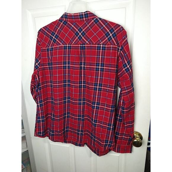Croft &Barrow Woman XXL Shirt Red Plaid Collared Button Up Casual - Picture 8 of 8